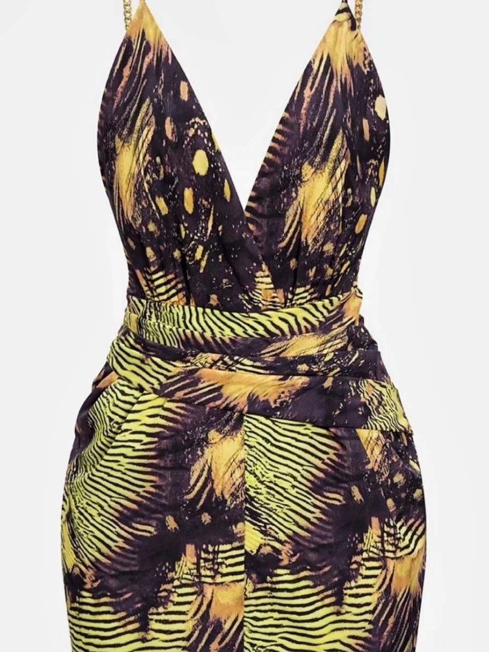 Micas Printed Mini Dress Purple & Green Size Large NWT
